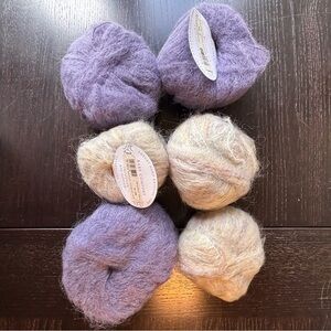 Rare Comfort NWT  purple cream, Mohair wool blend yarn, bundle lot of 6